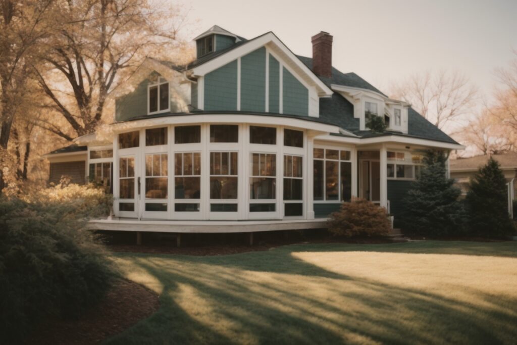 Kansas City home with tinted windows in sunny weather