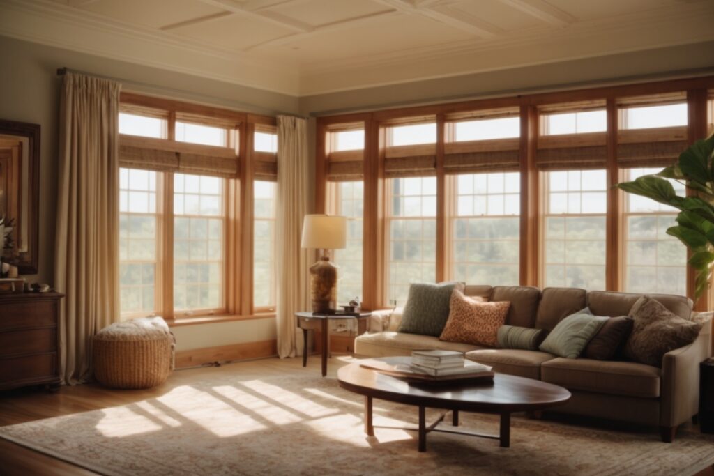Kansas City home interior with sun shining through heat control window film