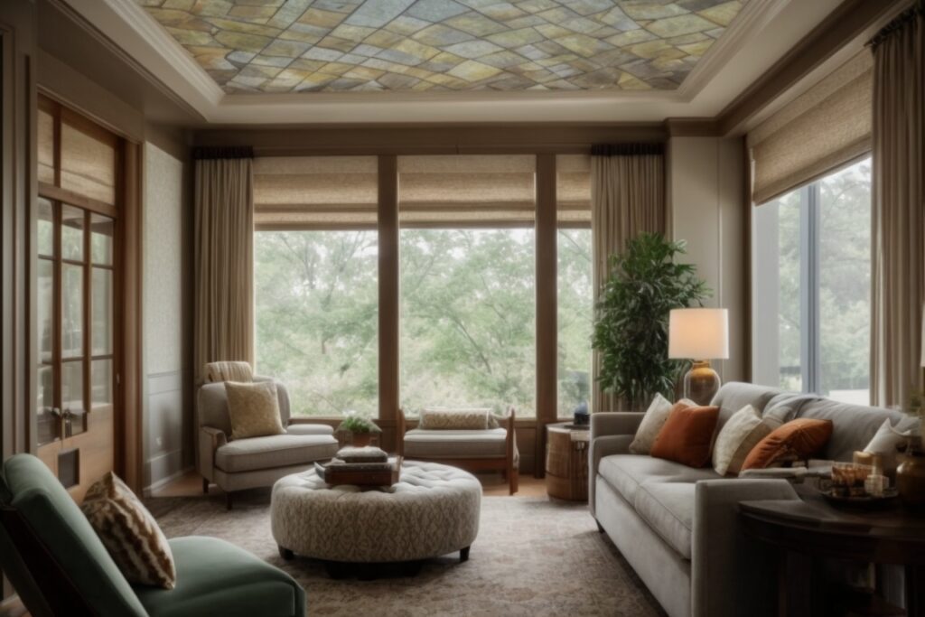 Kansas City home interior with patterned decorative window film