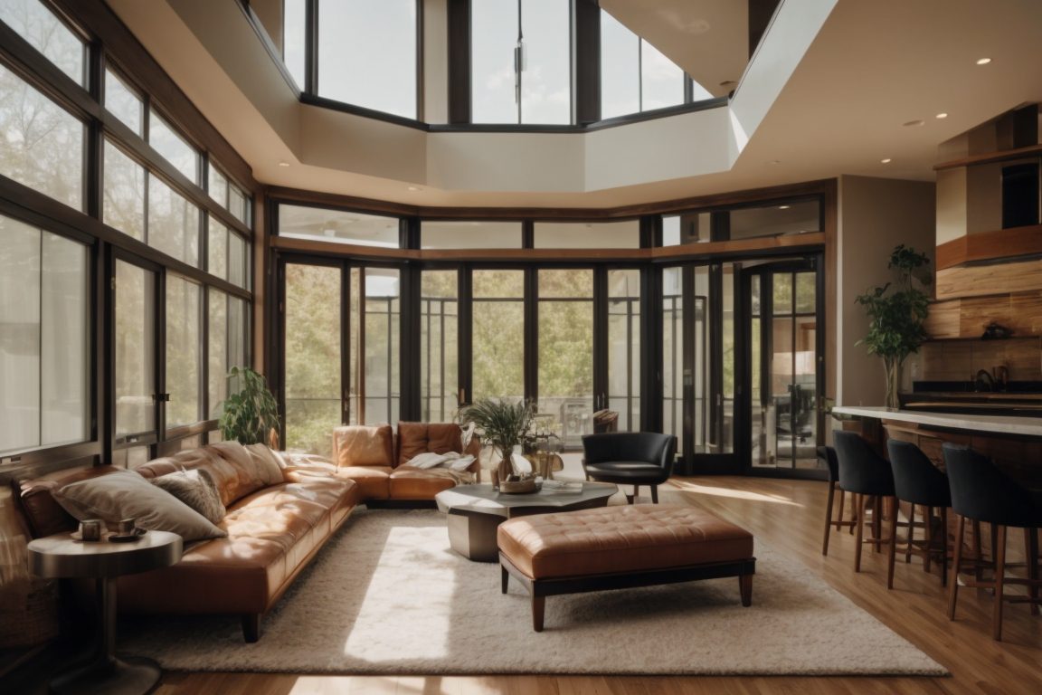 interior of a Kansas City home with heat reduction window film and comfortable furnishings