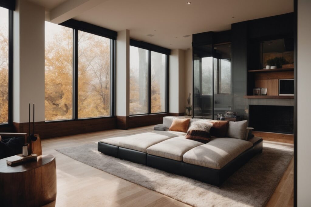 Kansas City home interior with opaque privacy window film