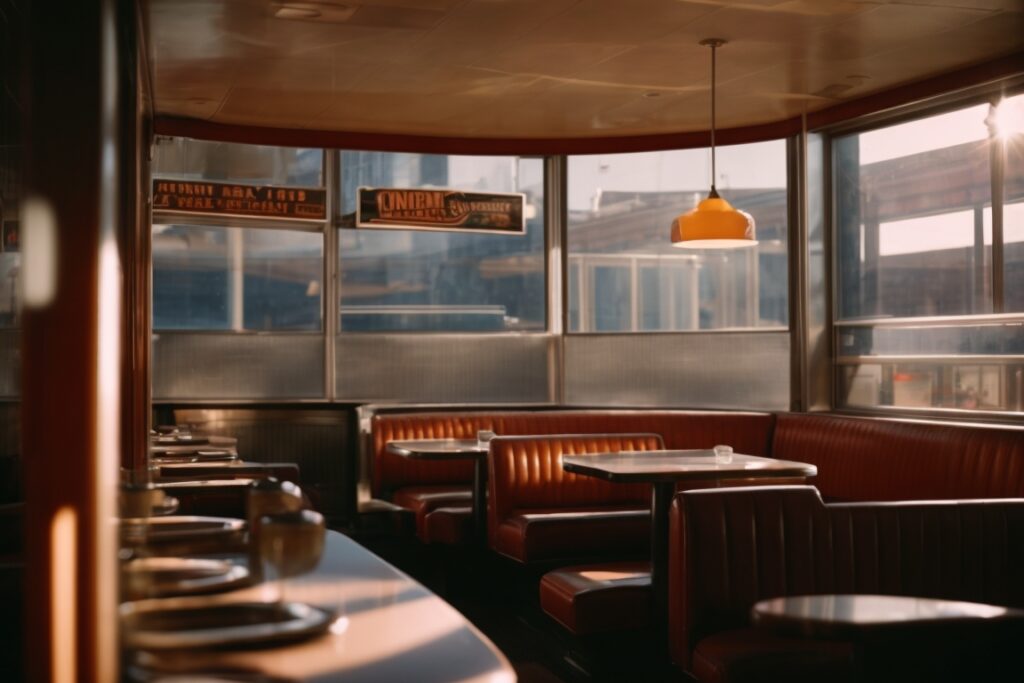 Kansas City diner interior with solar window film reducing sunlight glare