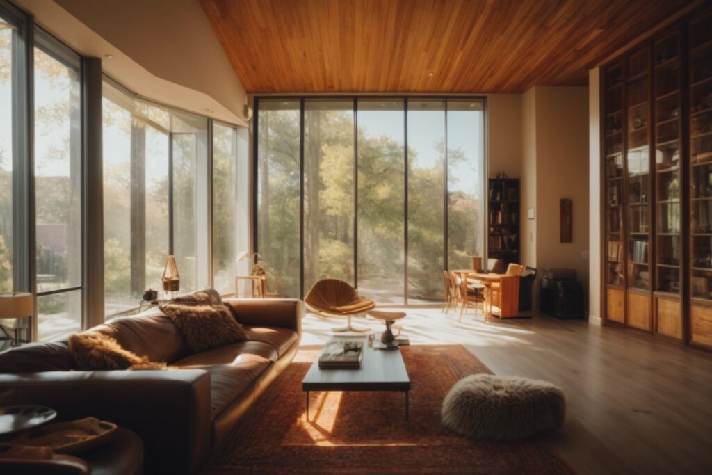Interior of a home in Kansas City with sunlight filtering through fade prevention window film