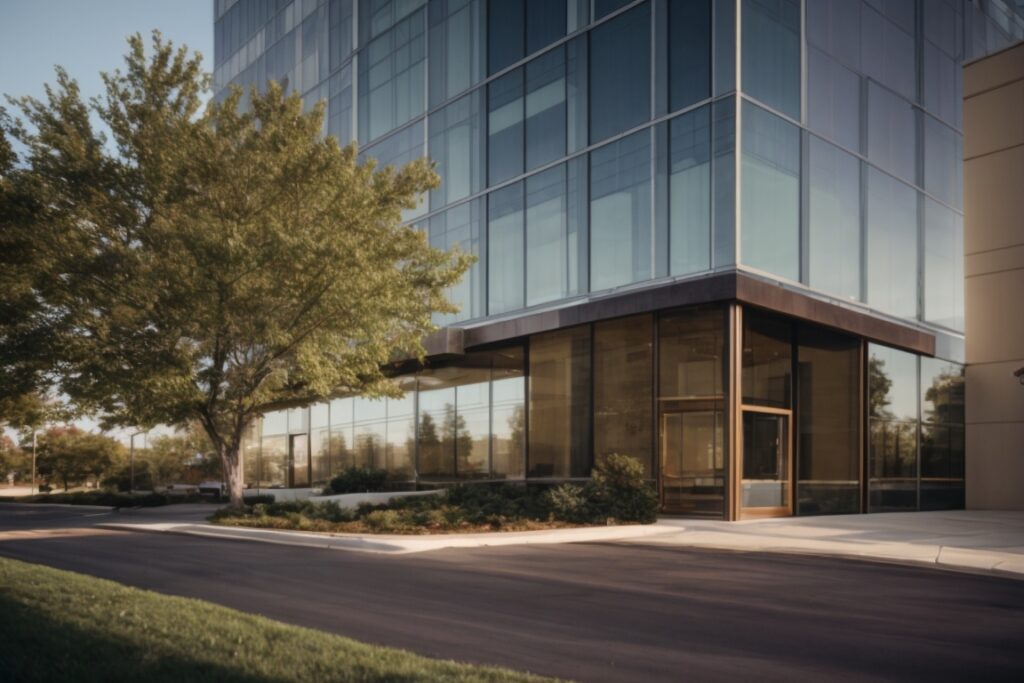modern office in Kansas City with glare window film