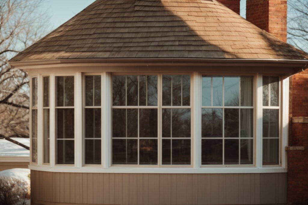Kansas City home with opaque windows showing reduced heat loss