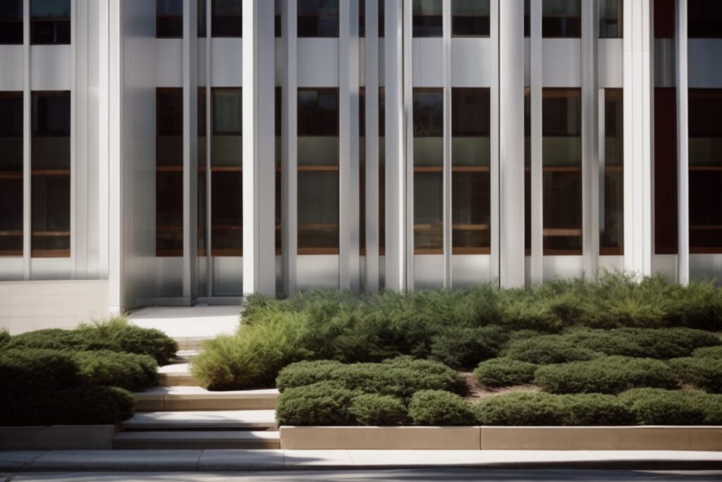 Sun control window film on modern office building in Kansas City