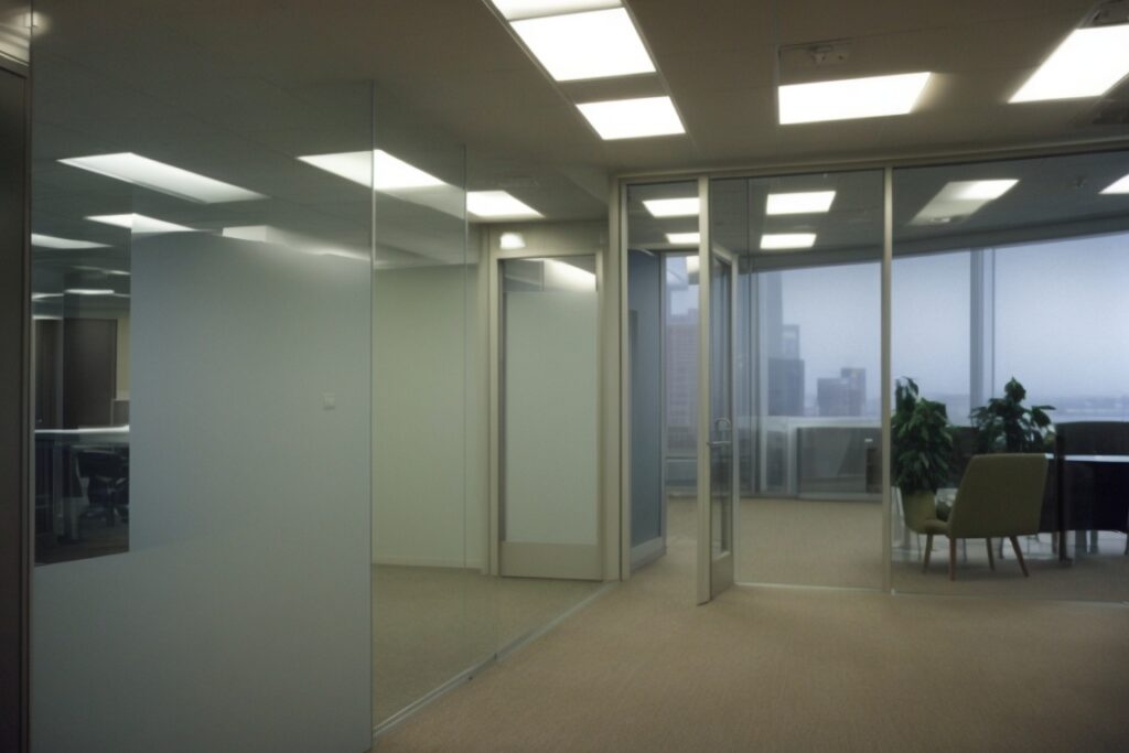Kansas City office interior with frosted window films