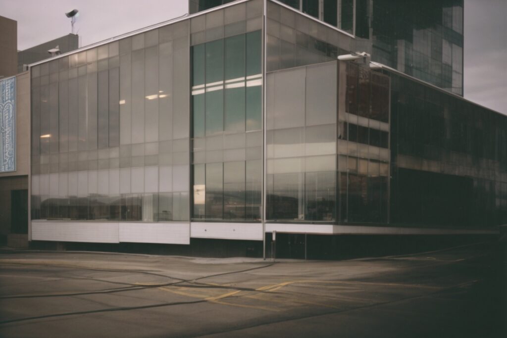 commercial building in Kansas City with window tint film
