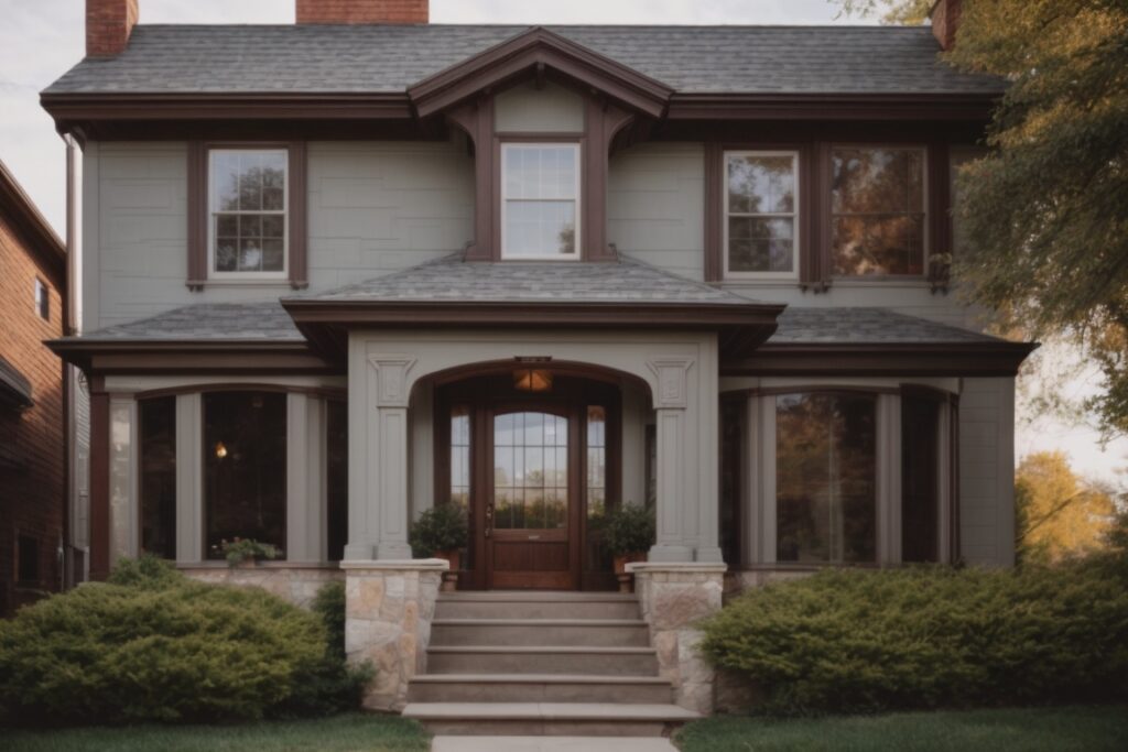 Exterior of a historic Kansas City home with insulating window film