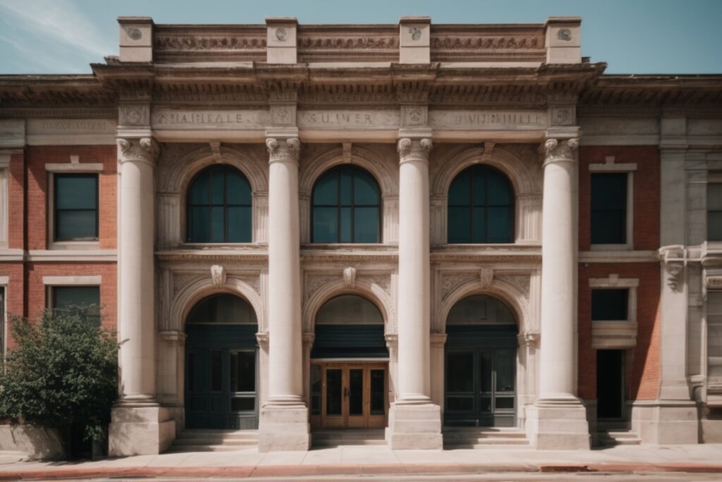 Historical building in Kansas City with faded interiors from UV damage