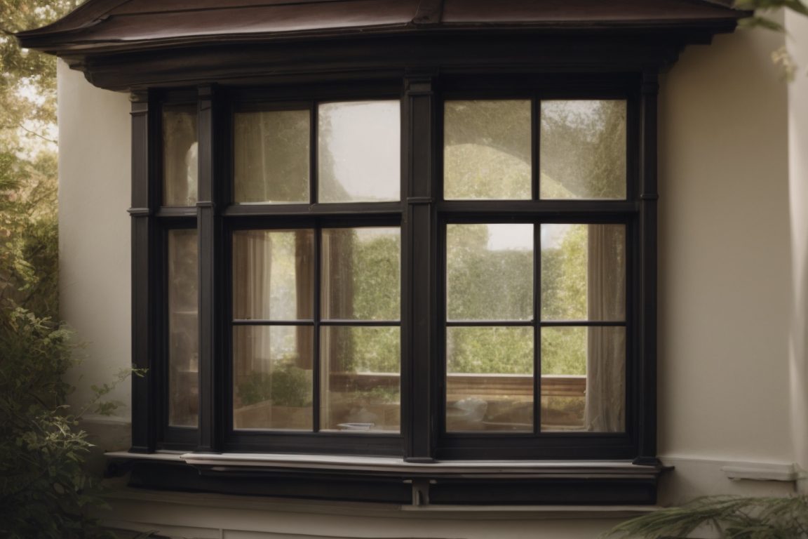 historic home with opaque window film protecting interiors