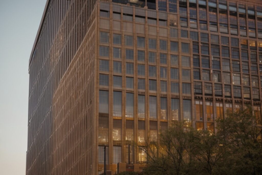 Exterior of historic Kansas City building with spectrally selective window film