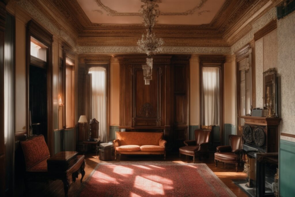 interior of a historic Victorian house in Kansas City with visible heat effects